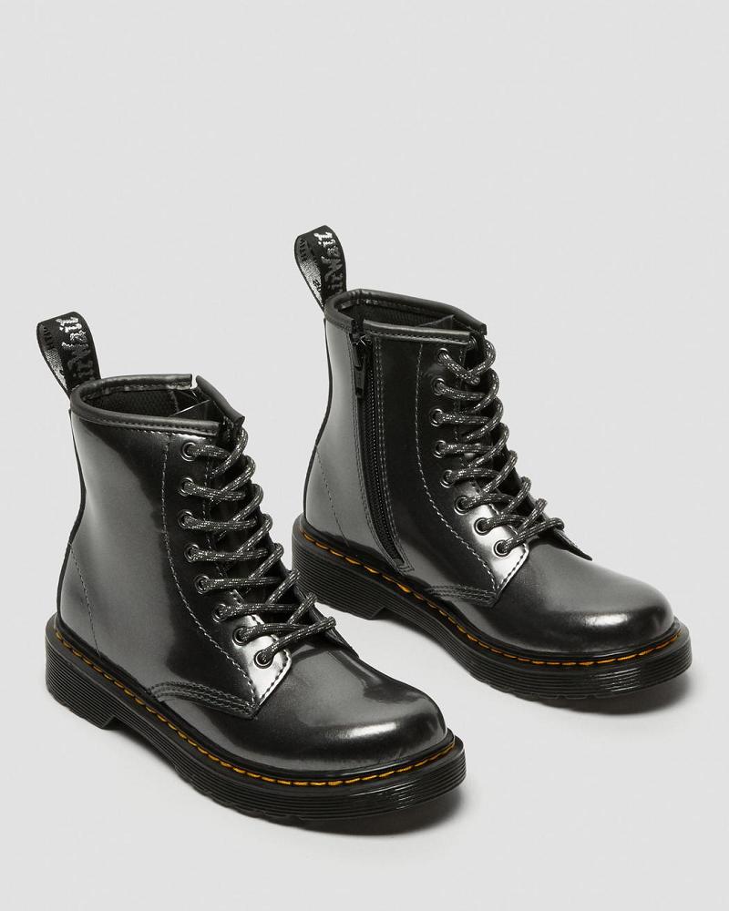 Dr Martens Junior 1460 Metallic Snørestøvler Børn Grå | DK 682UZG